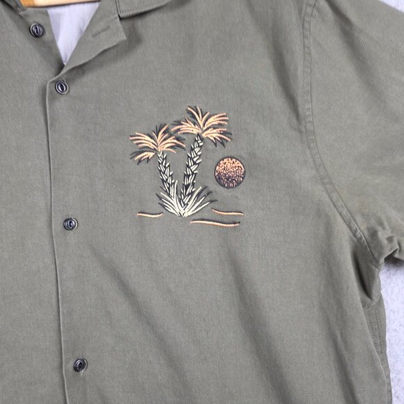 Roark Shirt Mens Size XL Olive Scorpion Of The Sahara Button Down Camp Collar - Picture 5 of 11
